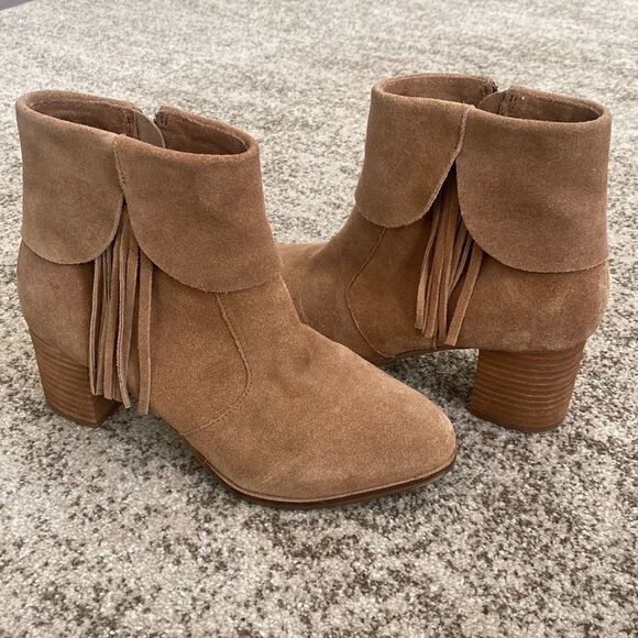 Matisse Suede Fringed Ankle Boots 8 - Picture 1 of 8